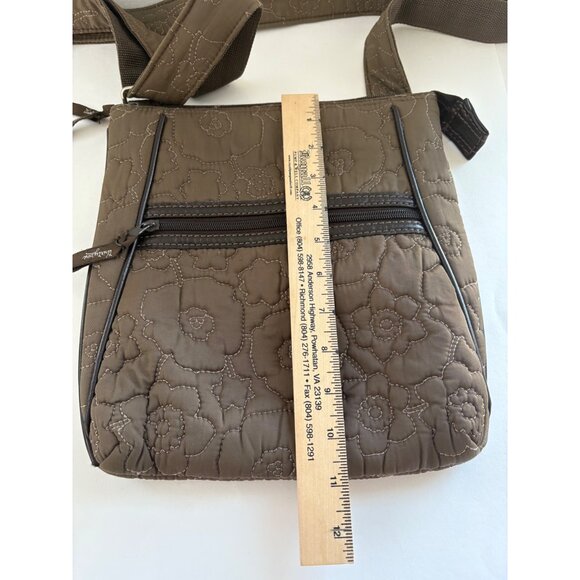 Thirty-One Brown Quilted Crossbody Bag W Adjustable Strap & Front Zipper Pocket - Picture 16 of 16